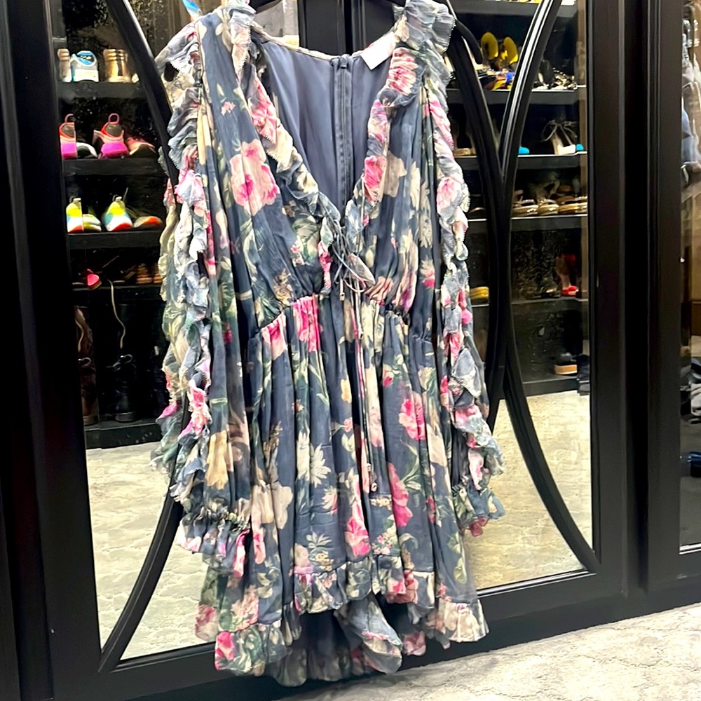 Zimmerman floral long sleeve shorts romper, Size 0, worn once